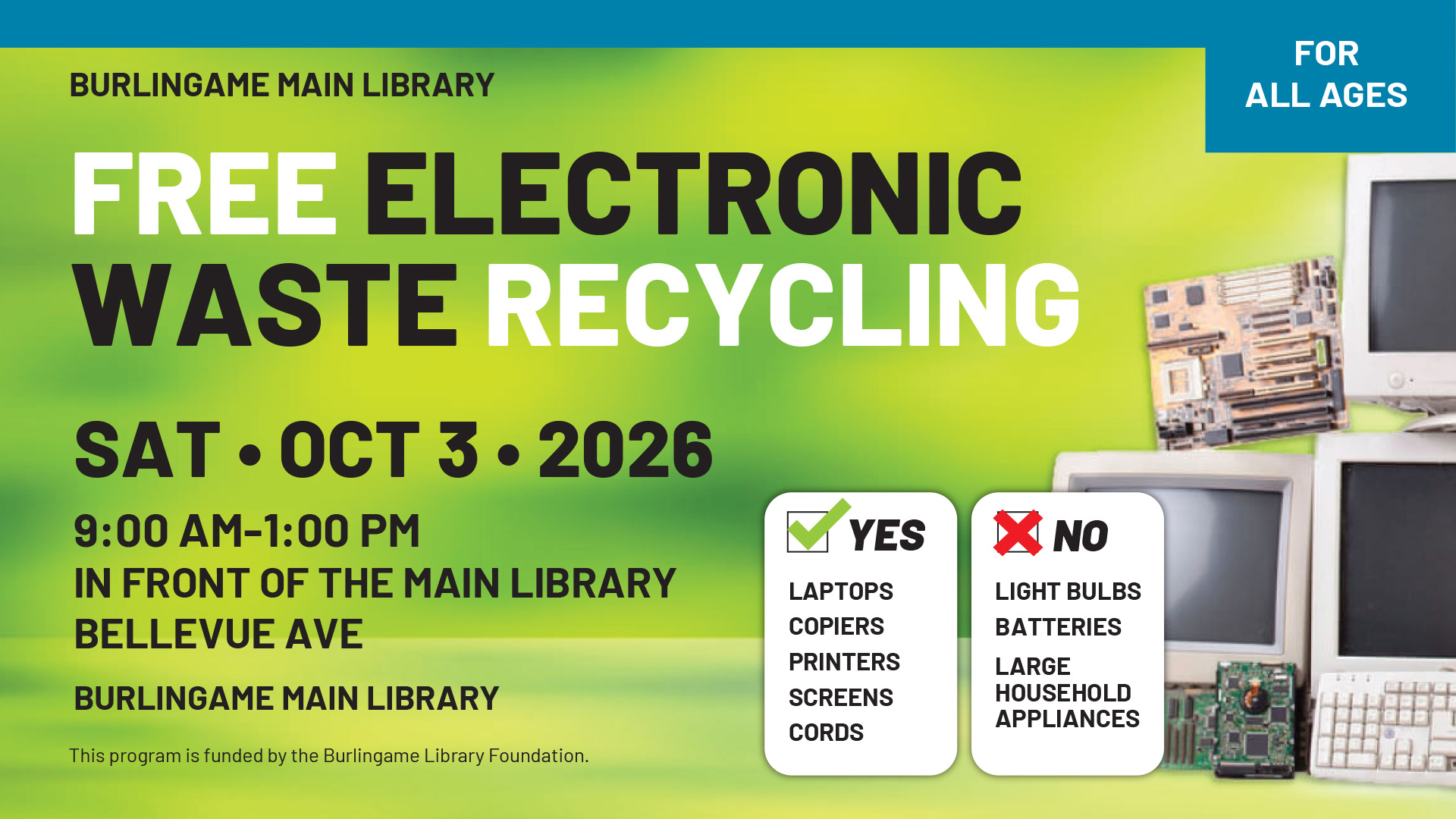 Electronics recycling, Burlingame official event image